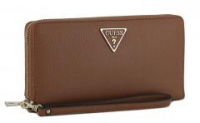 große Geldbörse Guess Kersti Cognac braun Ziparound Check Organizer