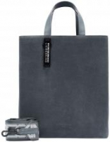 dunkelgraue Tragetasche Veloursleder Tote M Rooftop Liebeskind Paper Bag