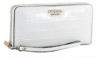 Zipbörse weiß Krokoprägung Guess Laurel White