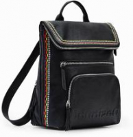 bestickter Damenrucksack Nerano Desigual Raven schwarz Boho